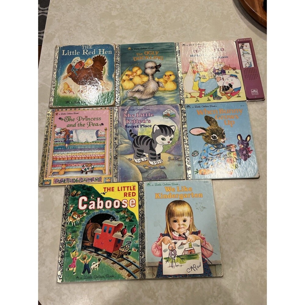 VTG Little Golden Books Lot of 8 1955-1995 Caboose Bunny Red Hen Ugly Duckling